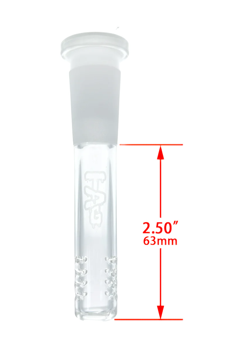 TAG - 18/14MM Open End 32 Slit Gridded Bong Downstem - Image 3