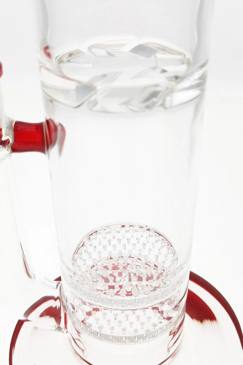 TAG - 16" Bent Neck Double Honeycomb Spinning Splash Guard Bong (18MM Female) - Image 12