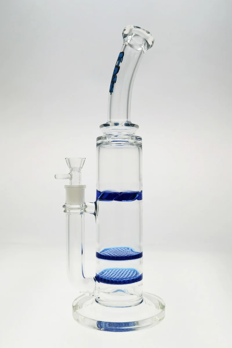 TAG - 16" Bent Neck Double Honeycomb Spinning Splash Guard Bong (18MM Female) - Image 19