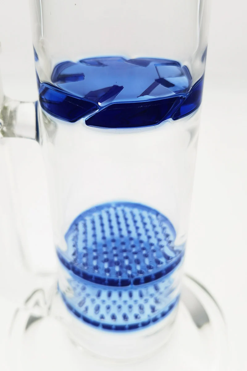 TAG - 16" Bent Neck Double Honeycomb Spinning Splash Guard Bong (18MM Female) - Image 26