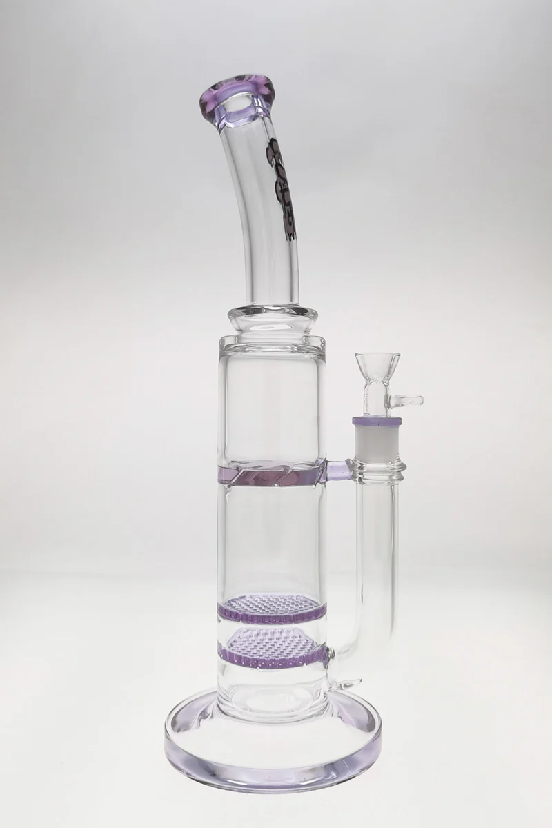 TAG - 16" Bent Neck Double Honeycomb Spinning Splash Guard Bong (18MM Female) - Image 34