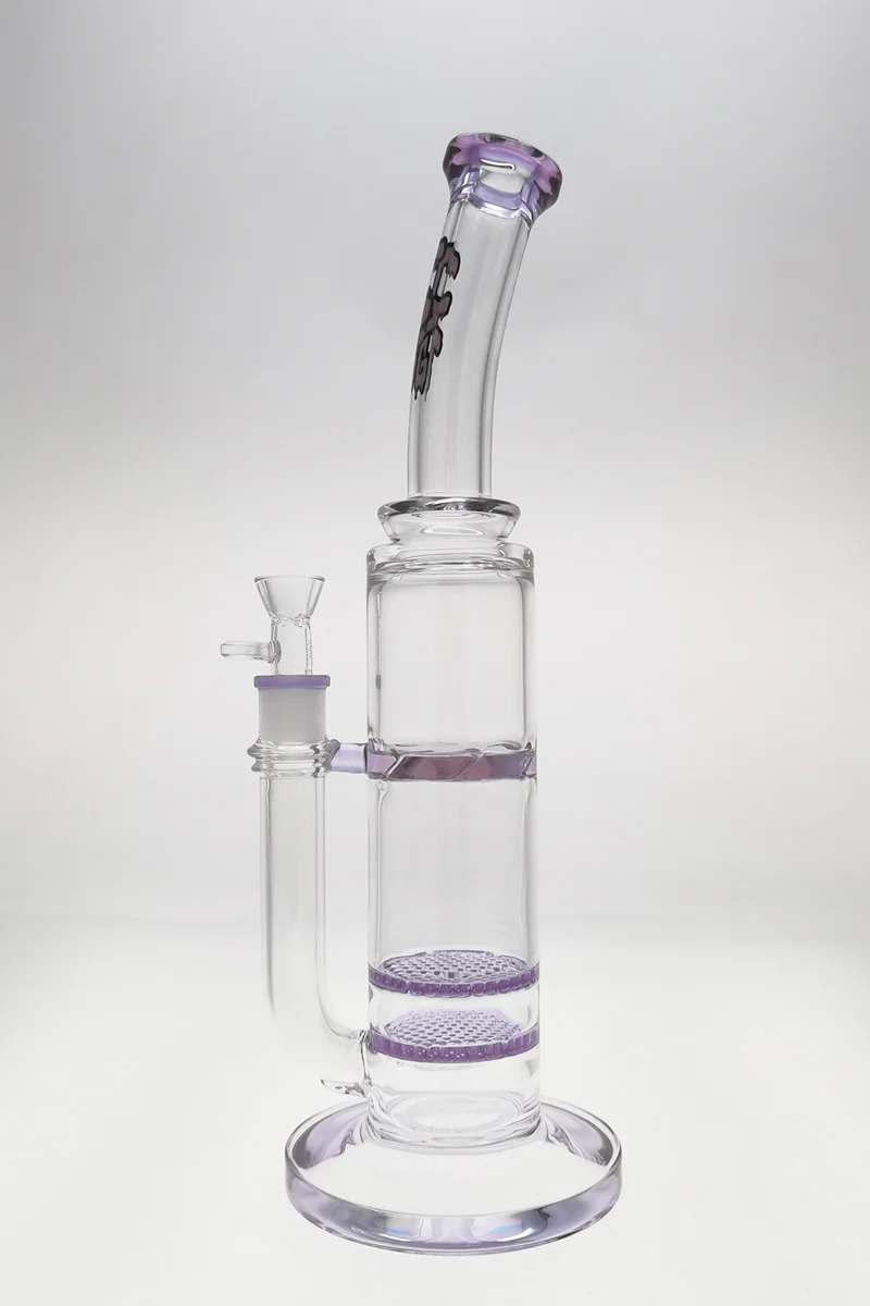 TAG - 16" Bent Neck Double Honeycomb Spinning Splash Guard Bong (18MM Female) - Image 35