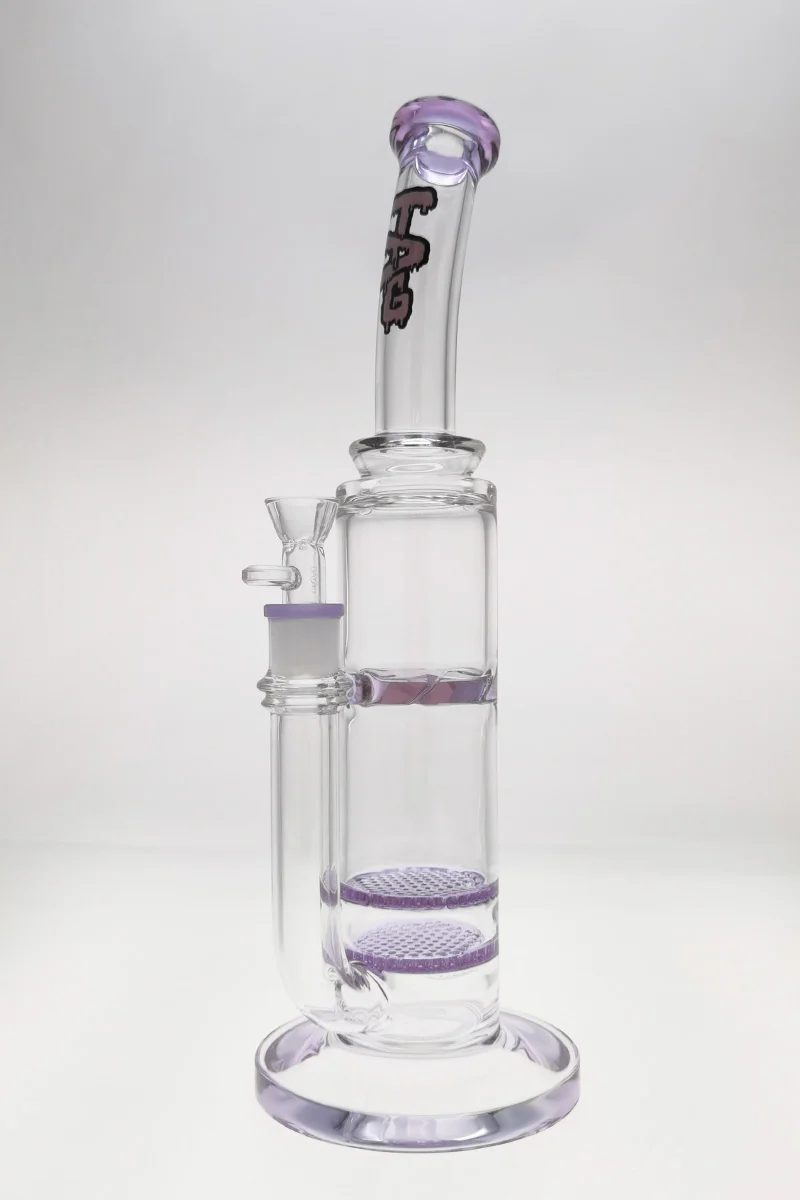 TAG - 16" Bent Neck Double Honeycomb Spinning Splash Guard Bong (18MM Female) - Image 37