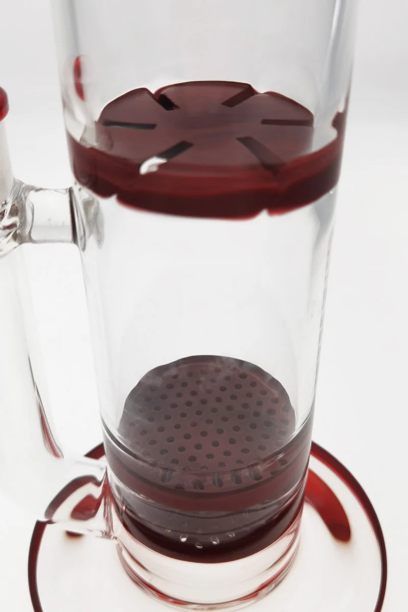 TAG - 16" Bent Neck Double Honeycomb Spinning Splash Guard Bong (18MM Female) - Image 54