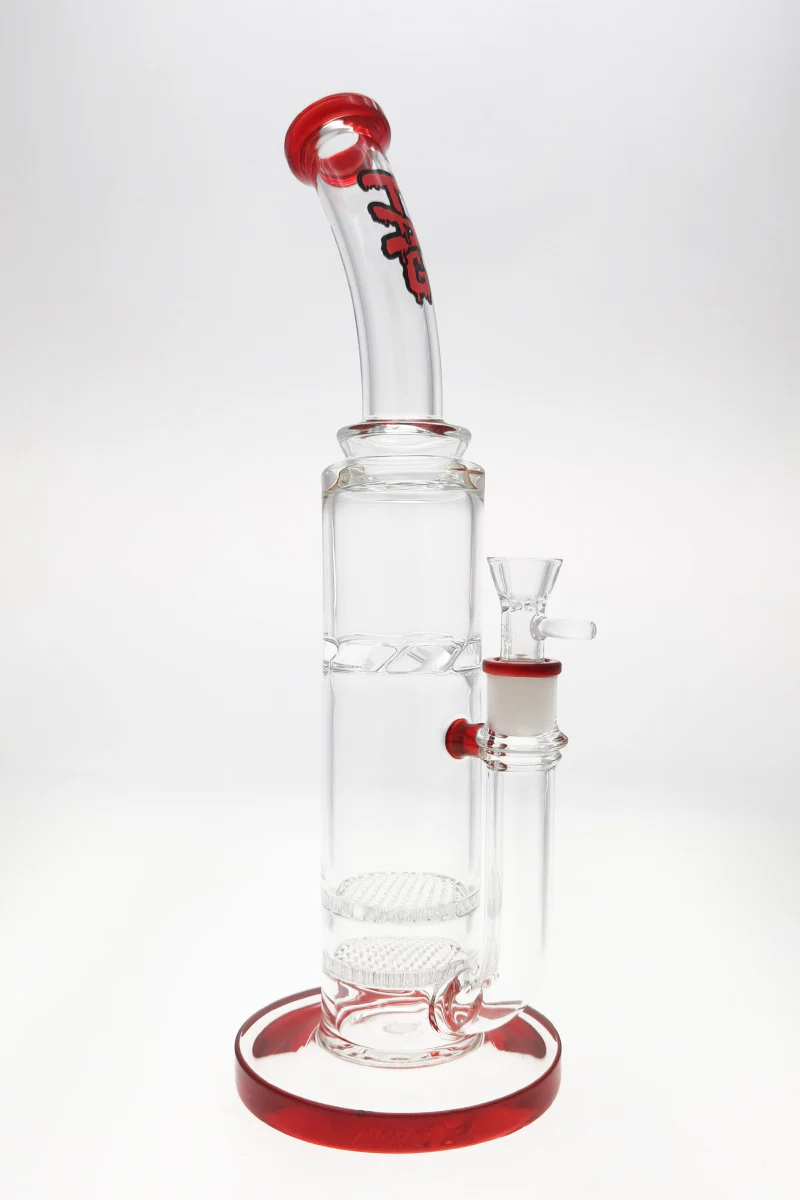 TAG - 16" Bent Neck Double Honeycomb Spinning Splash Guard Bong (18MM Female) - Image 7