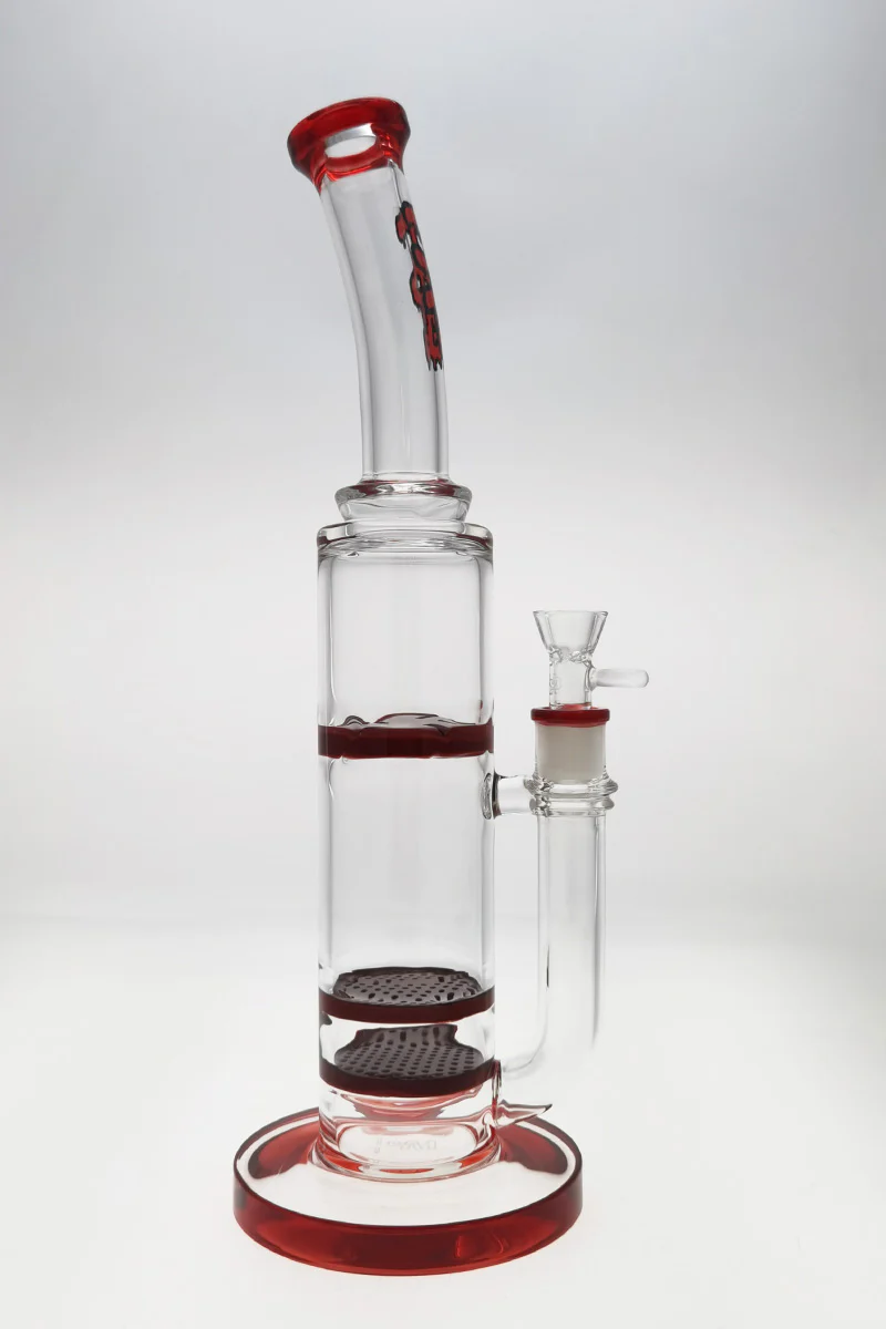 TAG - 16" Bent Neck Double Honeycomb Spinning Splash Guard Bong (18MM Female) - Image 72