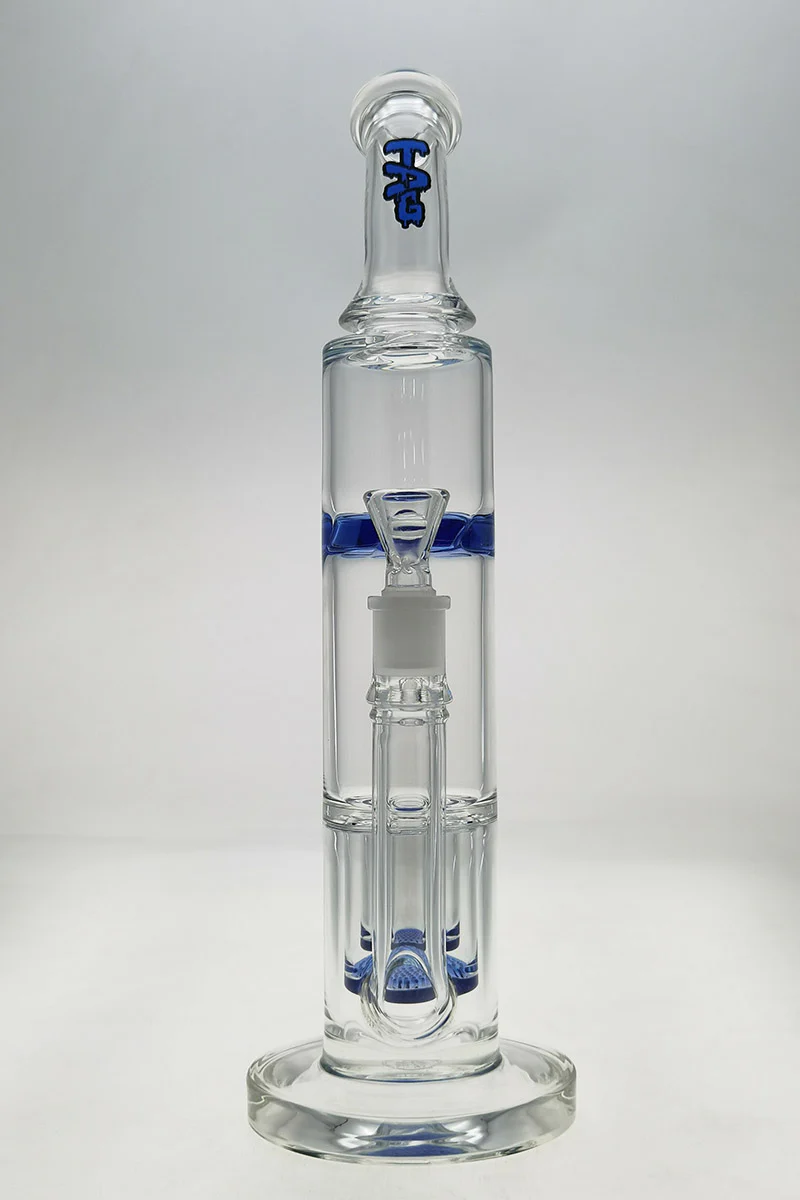 TAG - 16" Bent Neck Double Interior Honeycomb with Spinning Splash Guard Bong (18MM Female) - Image 3