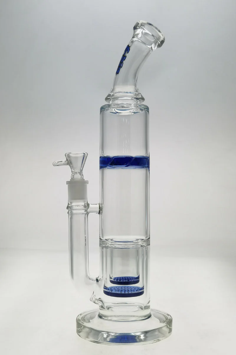 TAG - 16" Bent Neck Double Interior Honeycomb with Spinning Splash Guard Bong (18MM Female) - Image 4