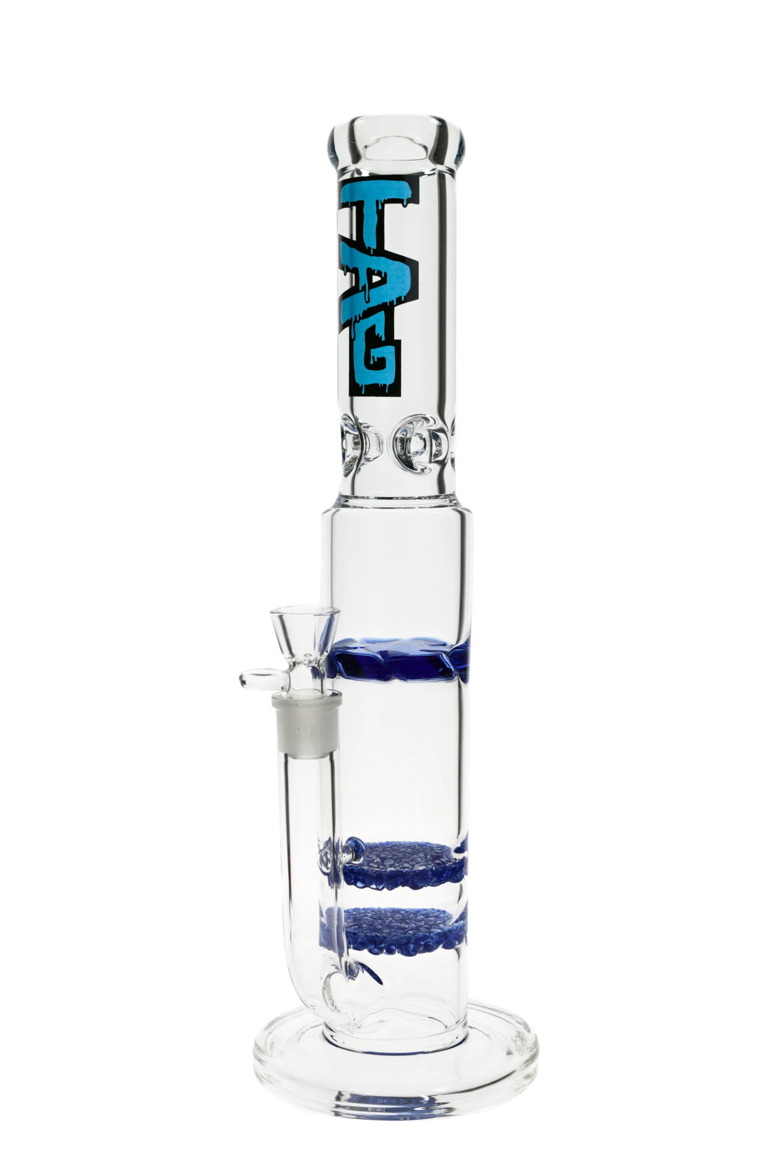 TAG - 16" Double Fritted Disc to Spinning Splash Guard Bong 50x7MM (18MM Female) - Image 15