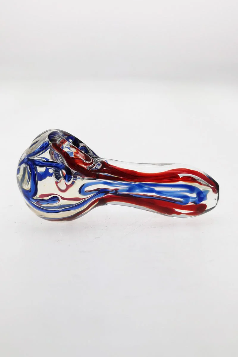 3.00" Dry Spoon Pipe w/ Marbles & Multi-Color Ribbon (50g) Carb Hole: Left Side - Image 4