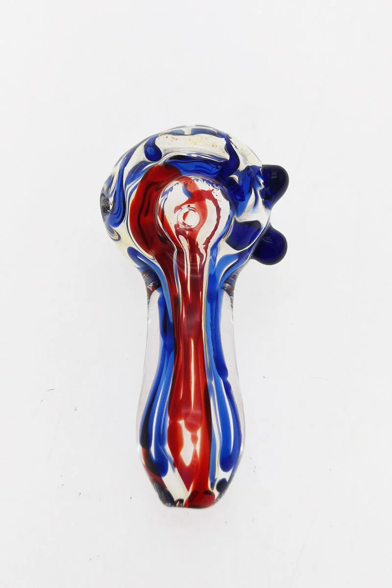 3.00" Dry Spoon Pipe w/ Marbles & Multi-Color Ribbon (50g) Carb Hole: Left Side - Image 5