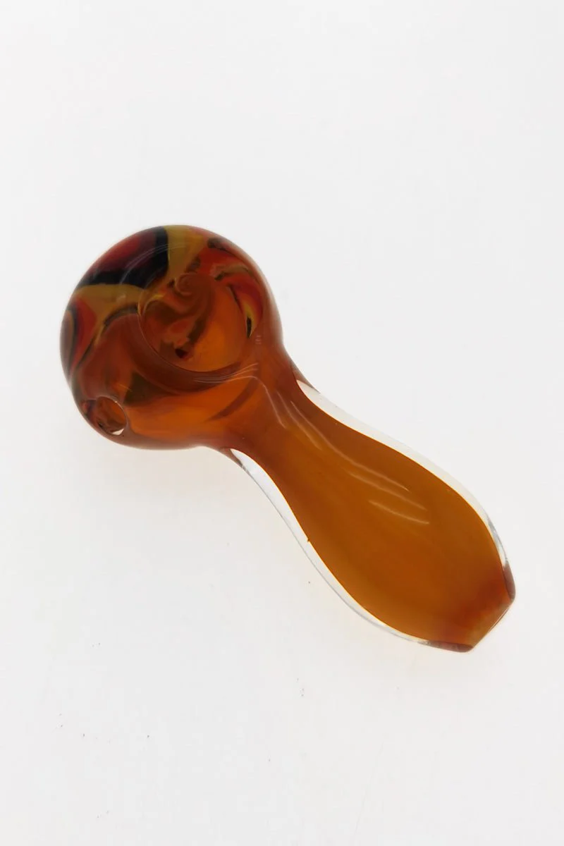 3.50" Dry Spoon Pipe w/ Bowl Head Pattern (70g) Carb Hole: Left Side - Image 2