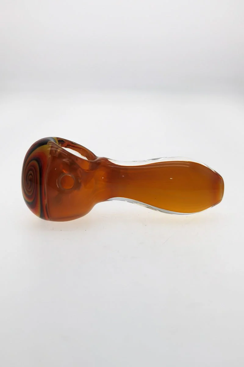 3.50" Dry Spoon Pipe w/ Bowl Head Pattern (70g) Carb Hole: Left Side - Image 3