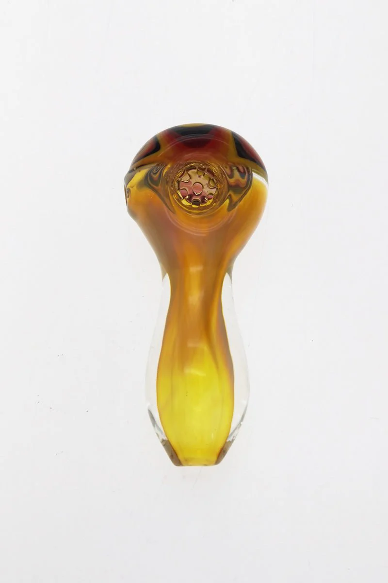 3.50" Dry Spoon Pipe w/ Bowl Head Pattern (70g) Carb Hole: Left Side - Image 4