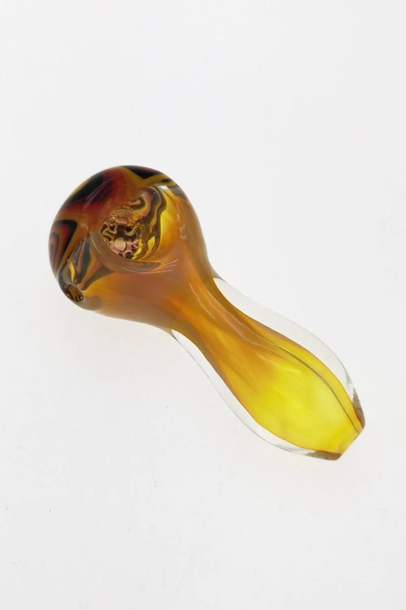3.50" Dry Spoon Pipe w/ Bowl Head Pattern (70g) Carb Hole: Left Side - Image 5