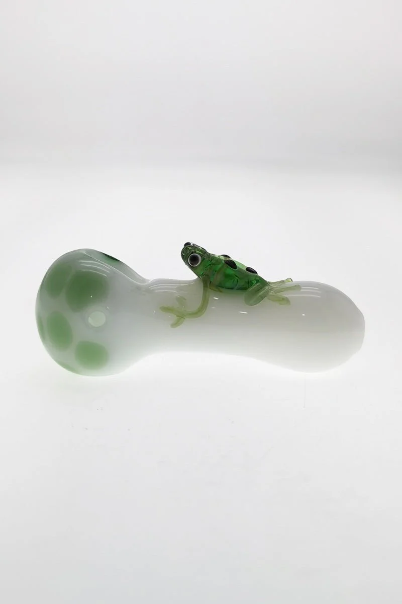 3.75" Dry Spoon Pipe w/ Critters (71g) Carb Hole: Left Side - Image 3
