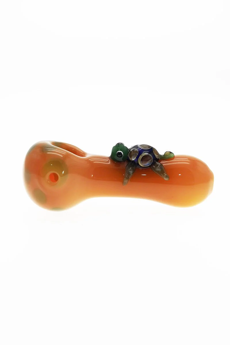 3.75" Dry Spoon Pipe w/ Critters (72g) Carb Hole: Left Side - Image 3