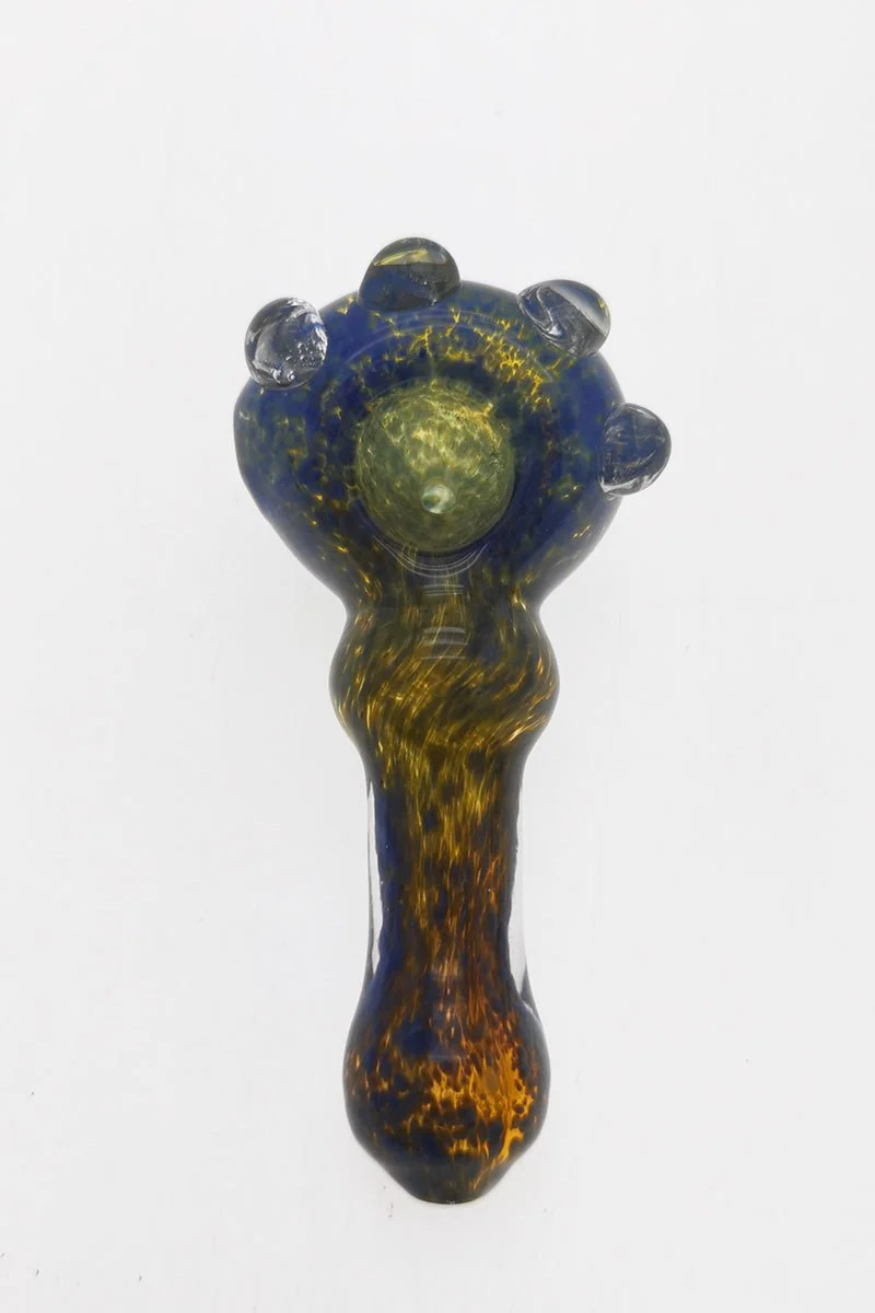 3.75" Dry Spoon Pipe w/ Marbles & Multi-Color (55g) Carb Hole: Left Side