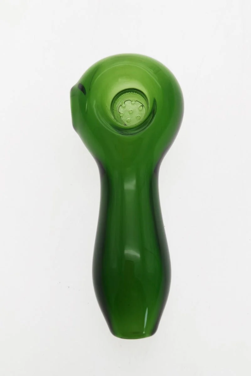 4.00" Dry Spoon Pipe w/ Built in Screen (90g) Carb Hole: Left Side - Image 4