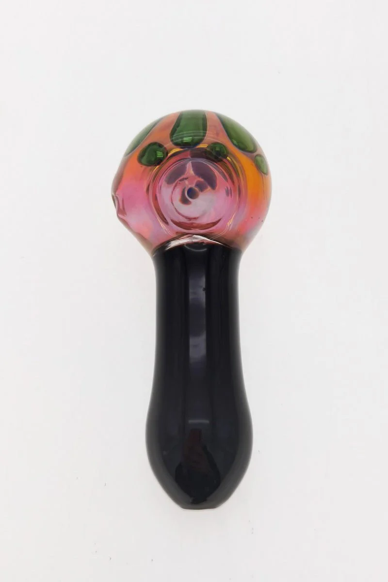 4.00" Dry Spoon Pipe w/ Flower Ribbon (67g) Carb Hole: Left Side