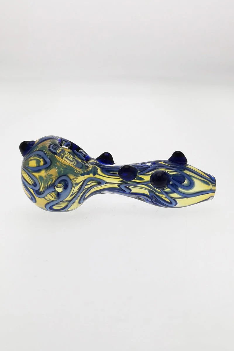 4.00" Dry Spoon Pipe w/ Marbles & Ribbon (68g) Carb Hole: Left Side - Image 2