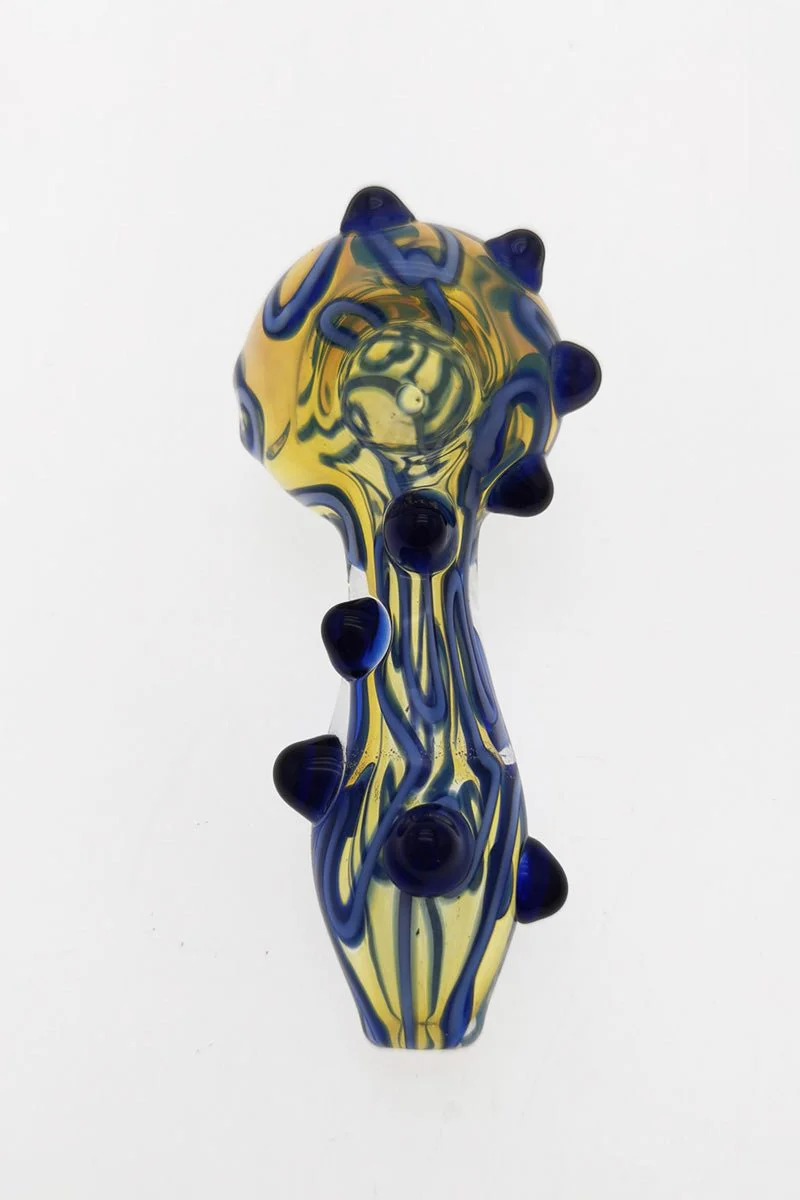 4.00" Dry Spoon Pipe w/ Marbles & Ribbon (68g) Carb Hole: Left Side - Image 3
