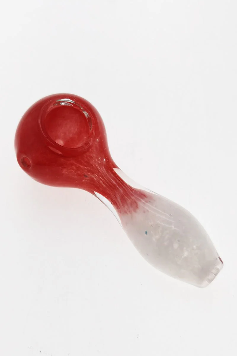 4.00" Dry Spoon Pipe w/ Multi-Color Frit (70g) Carb Hole: Left Side - Image 12