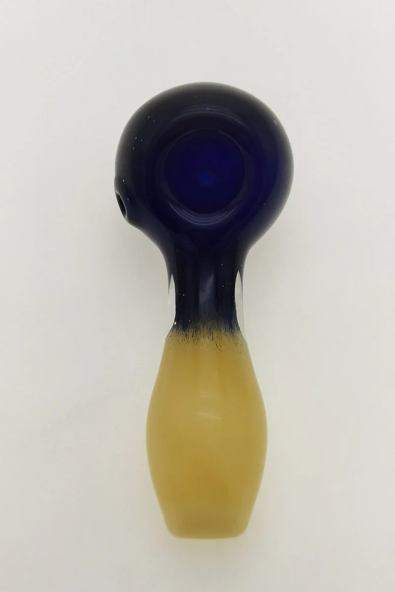 4.00" Dry Spoon Pipe w/ Multi-Color Frit (70g) Carb Hole: Left Side - Image 13