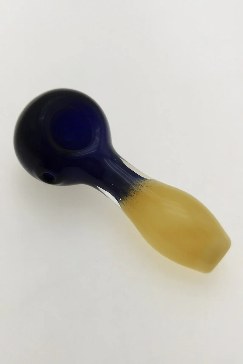 4.00" Dry Spoon Pipe w/ Multi-Color Frit (70g) Carb Hole: Left Side - Image 14