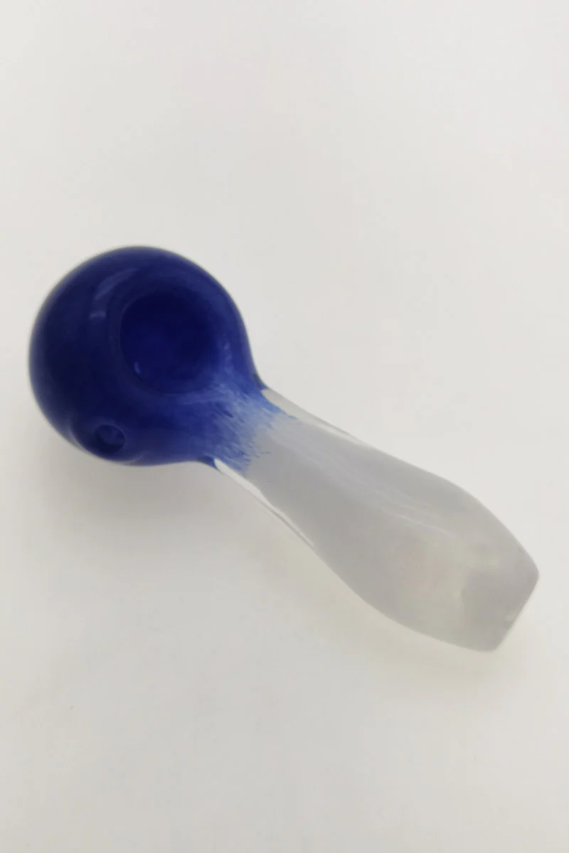 4.00" Dry Spoon Pipe w/ Multi-Color Frit (70g) Carb Hole: Left Side - Image 16