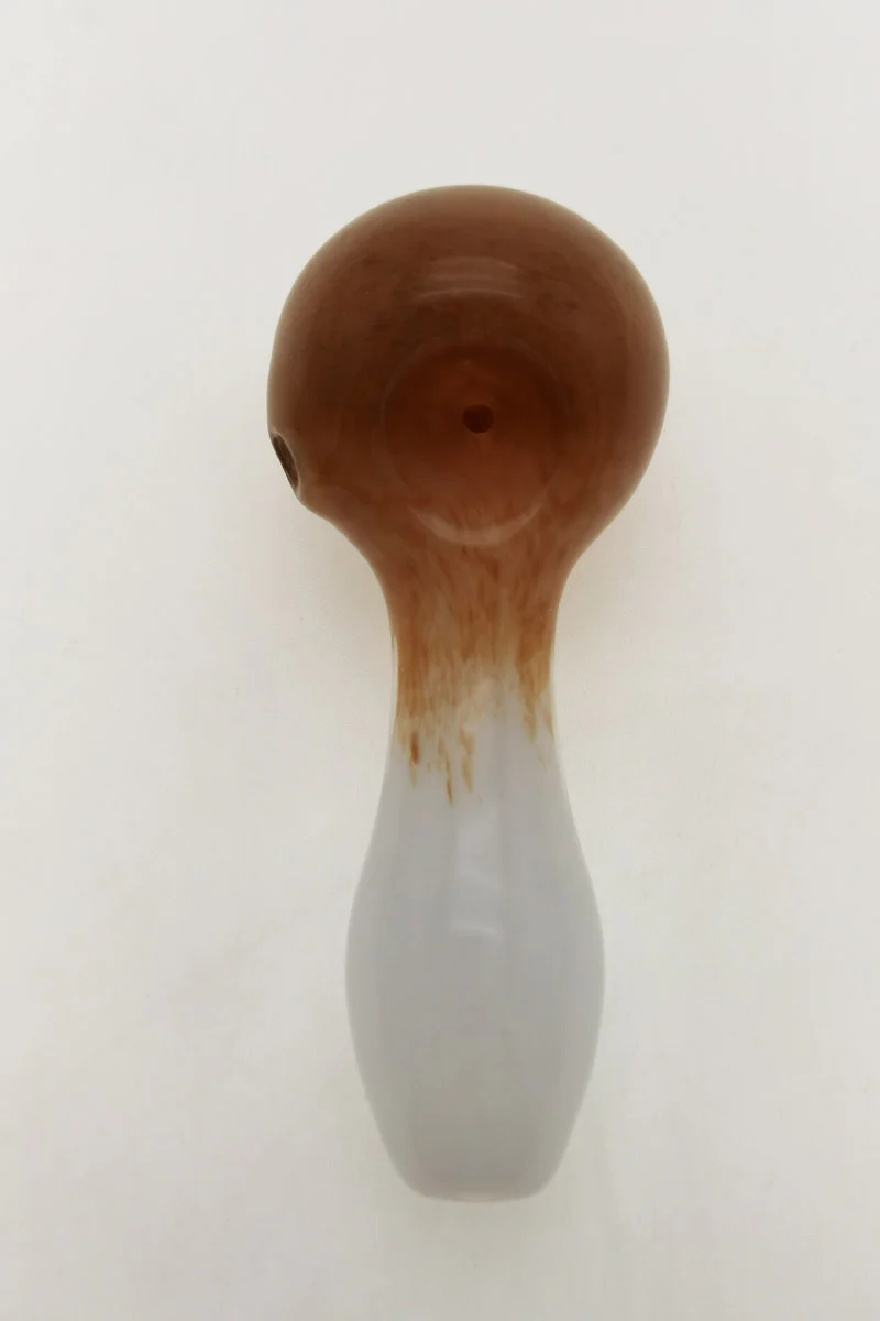 4.00" Dry Spoon Pipe w/ Multi-Color Frit (70g) Carb Hole: Left Side - Image 17
