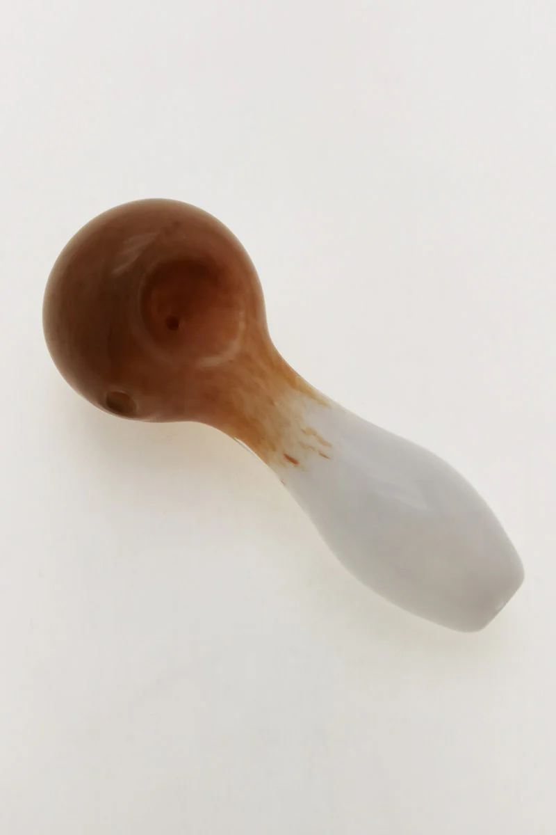 4.00" Dry Spoon Pipe w/ Multi-Color Frit (70g) Carb Hole: Left Side - Image 18