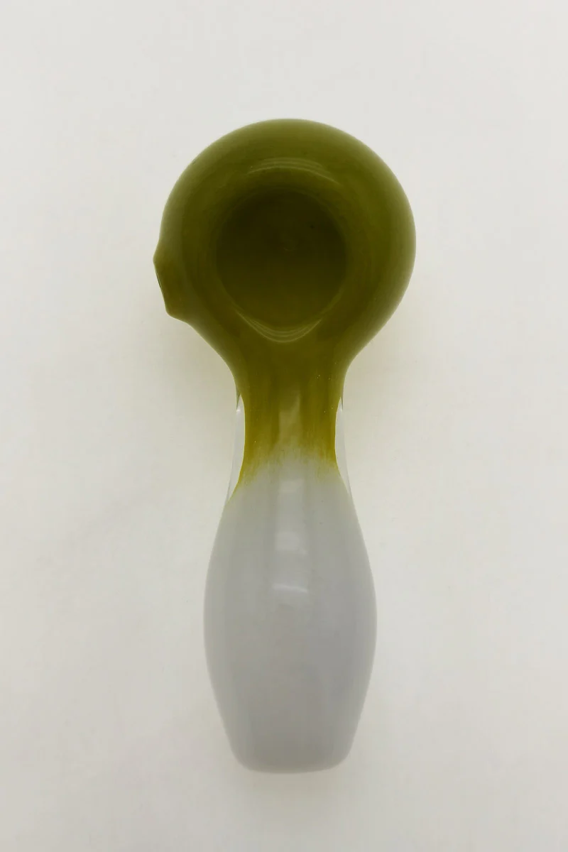 4.00" Dry Spoon Pipe w/ Multi-Color Frit (70g) Carb Hole: Left Side - Image 19