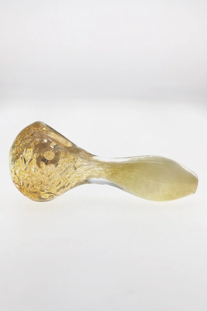 4.00" Dry Spoon Pipe w/ Multi-Color Frit (70g) Carb Hole: Left Side - Image 2