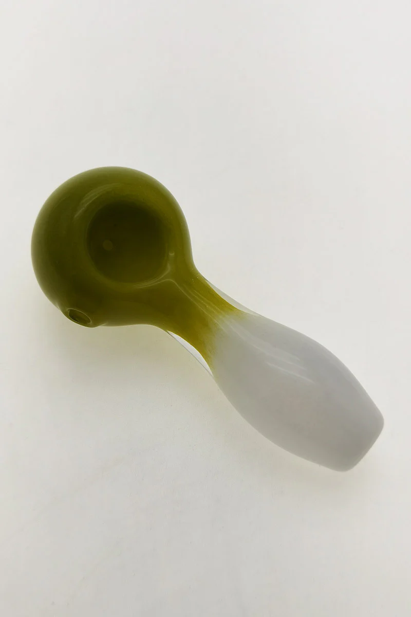 4.00" Dry Spoon Pipe w/ Multi-Color Frit (70g) Carb Hole: Left Side - Image 20