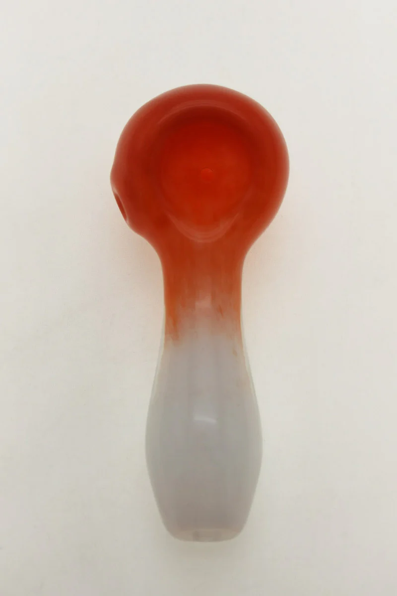 4.00" Dry Spoon Pipe w/ Multi-Color Frit (70g) Carb Hole: Left Side - Image 21