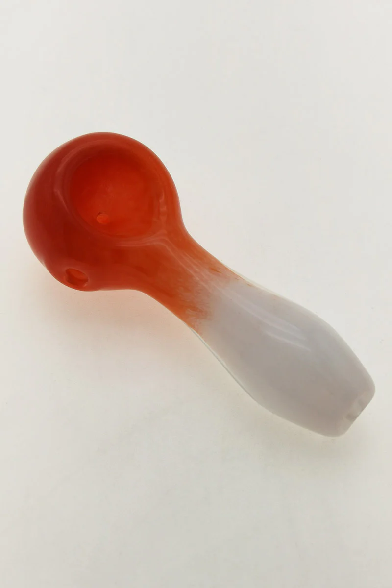4.00" Dry Spoon Pipe w/ Multi-Color Frit (70g) Carb Hole: Left Side - Image 22