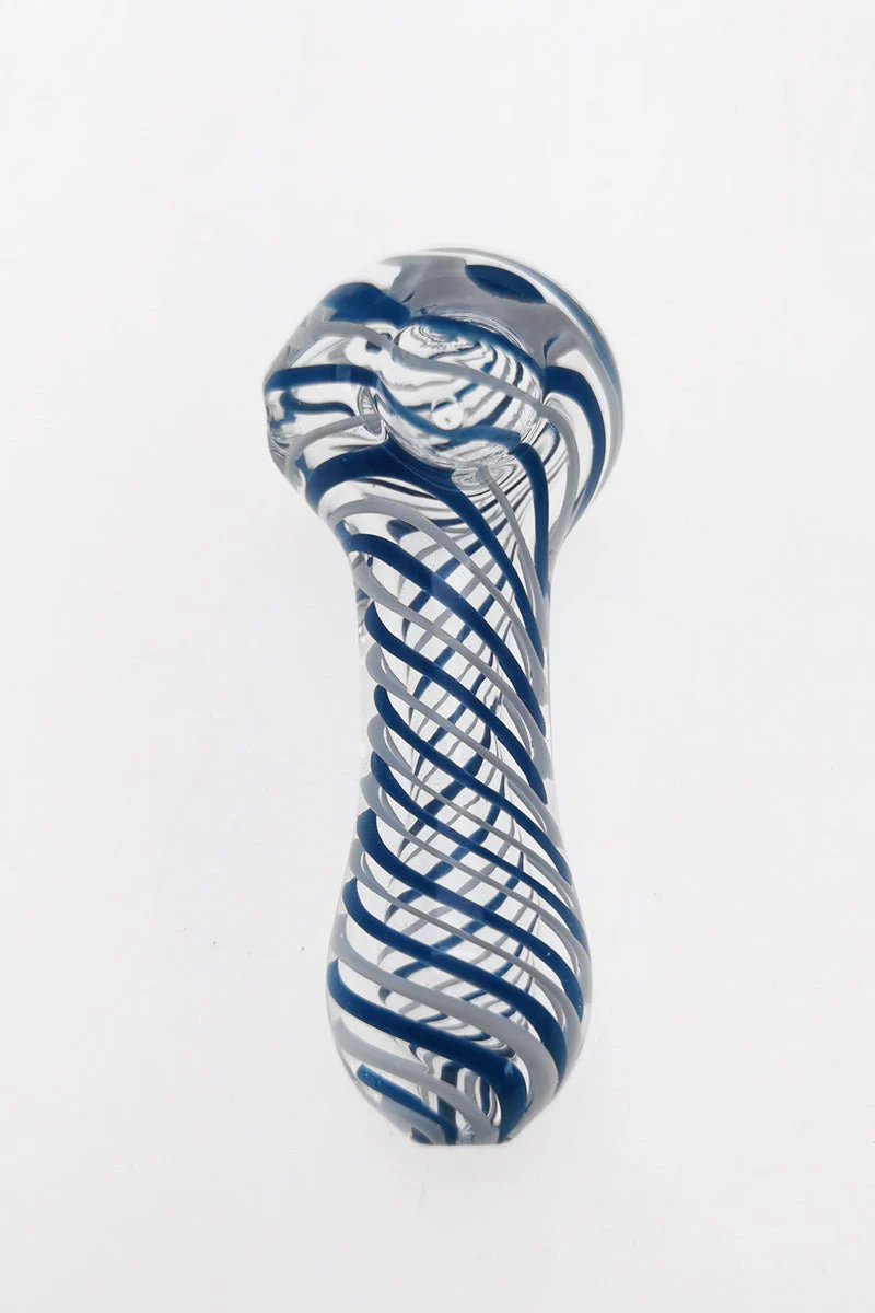 4.00" Dry Spoon Pipe w/ Swirl Pattern (80g) Carb Hole: Left Side - Image 4