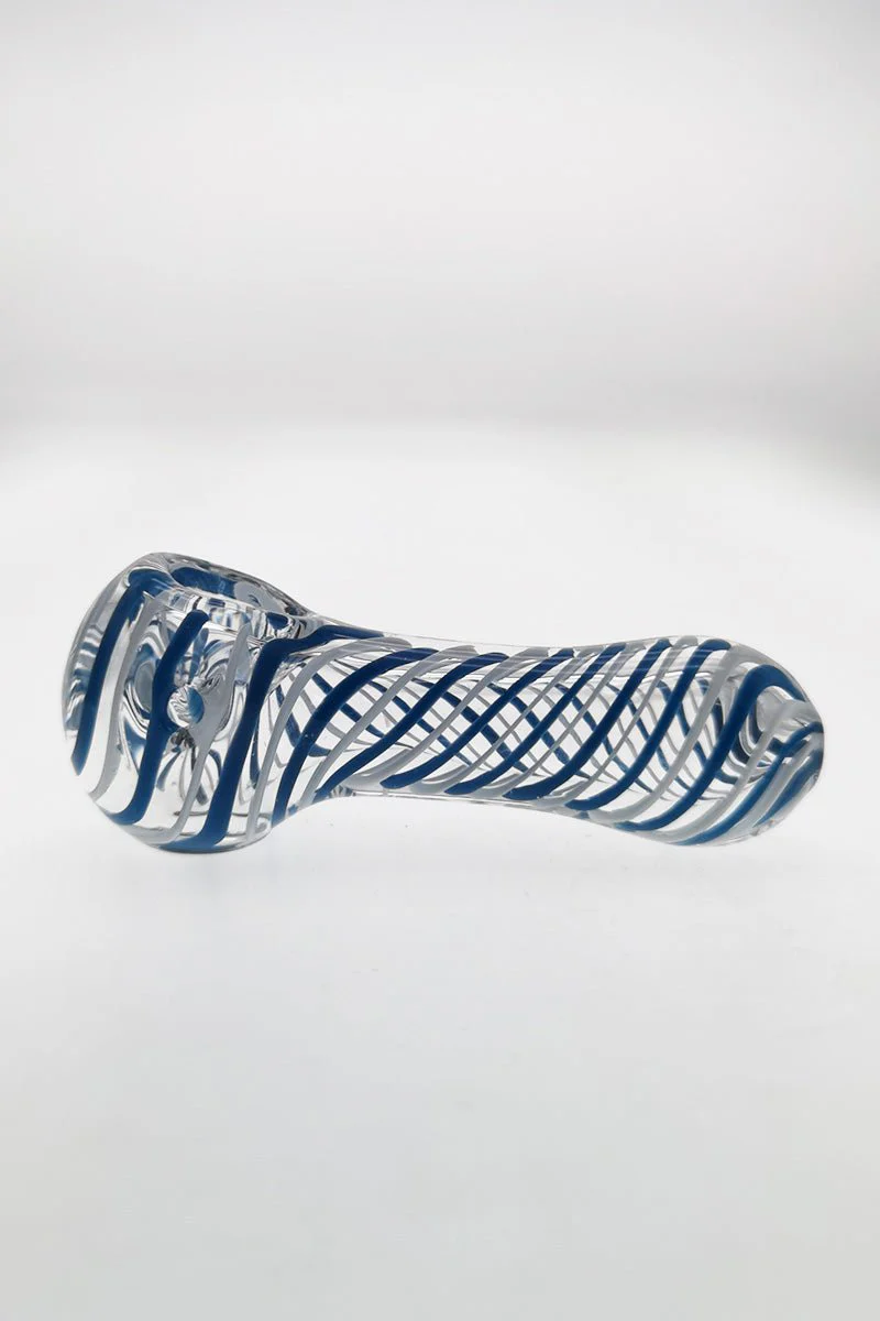 4.00" Dry Spoon Pipe w/ Swirl Pattern (80g) Carb Hole: Left Side - Image 5