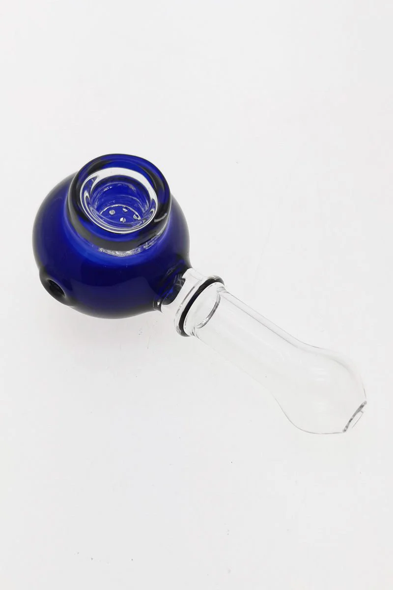 4.25" Dry Spoon Pipe w/ Round Body & Built In Screen (60g) Carb Hole: Left Side - Image 4