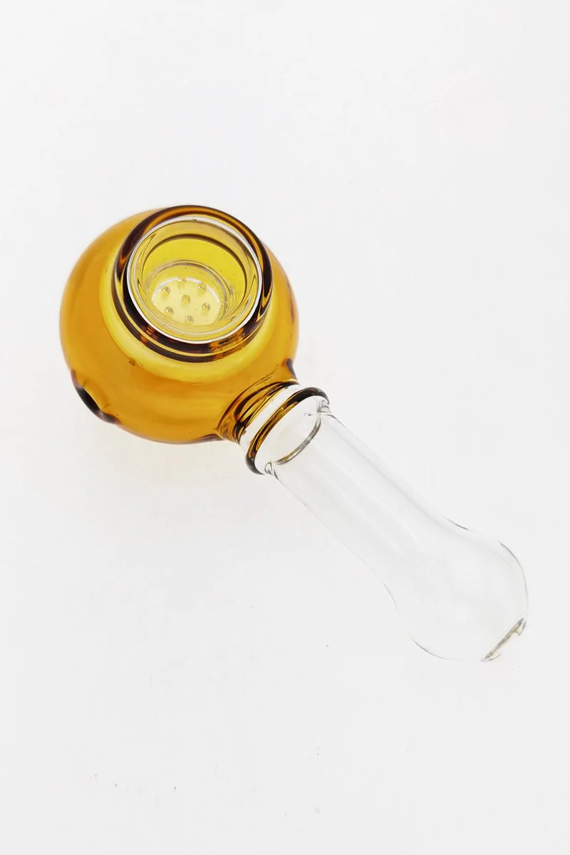 4.25" Dry Spoon Pipe w/ Round Body & Built In Screen (60g) Carb Hole: Left Side - Image 5