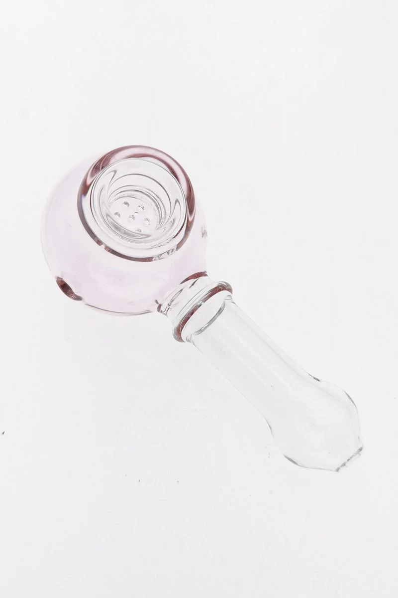 4.25" Dry Spoon Pipe w/ Round Body & Built In Screen (60g) Carb Hole: Left Side - Image 7