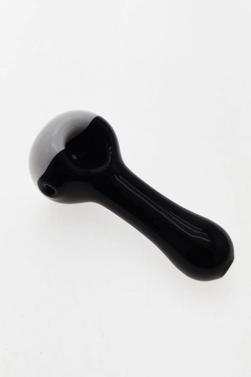 4.25" Dry Spoon Pipe w/ White Head (73g) Carb Hole: Left Side