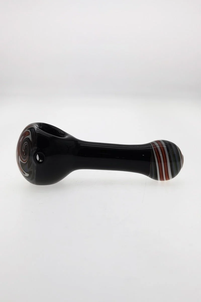 4.25" Dry Spoon Pipe w/ Wig Wag Head (59g) Carb Hole: Left Side - Image 2