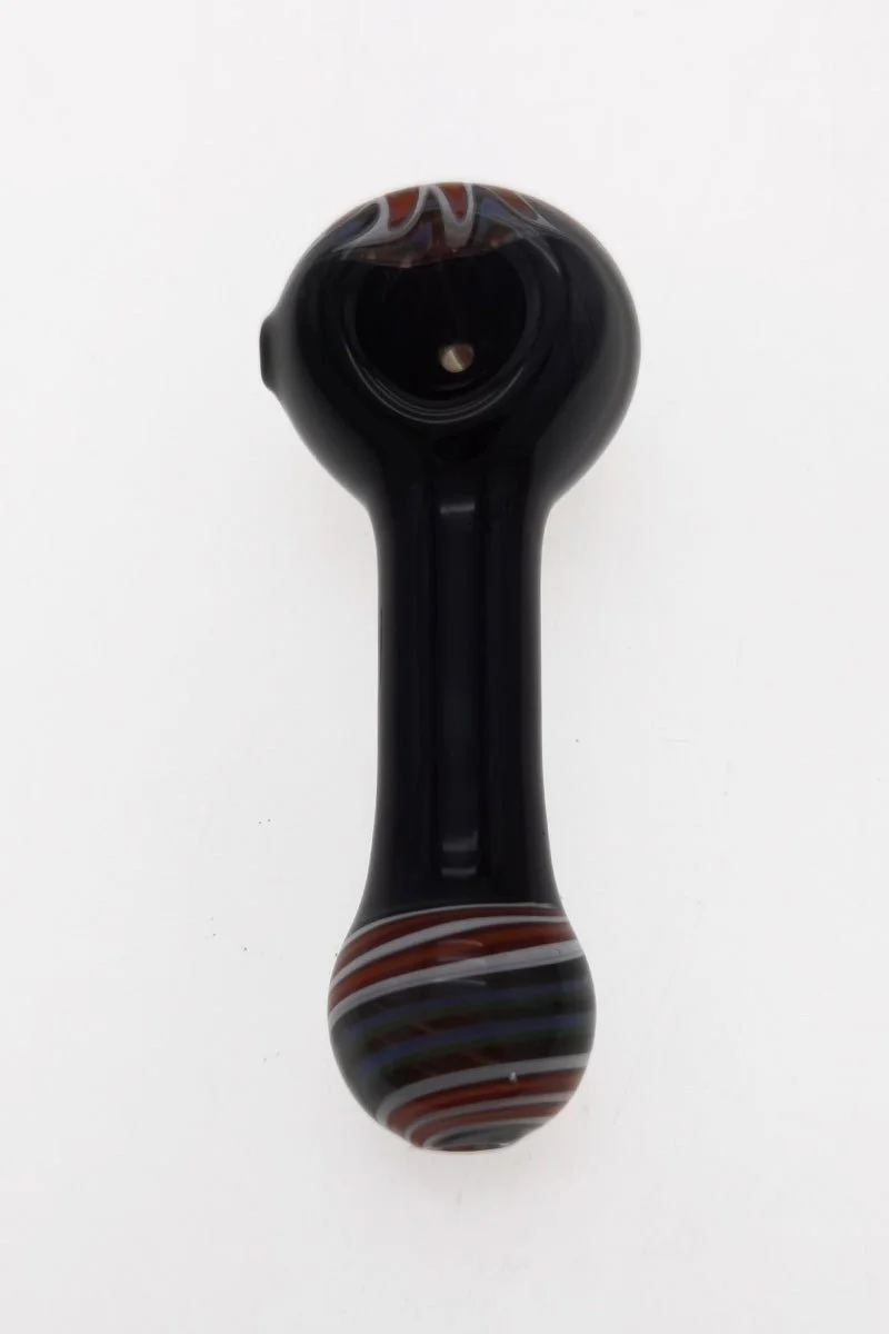 4.25" Dry Spoon Pipe w/ Wig Wag Head (59g) Carb Hole: Left Side - Image 3