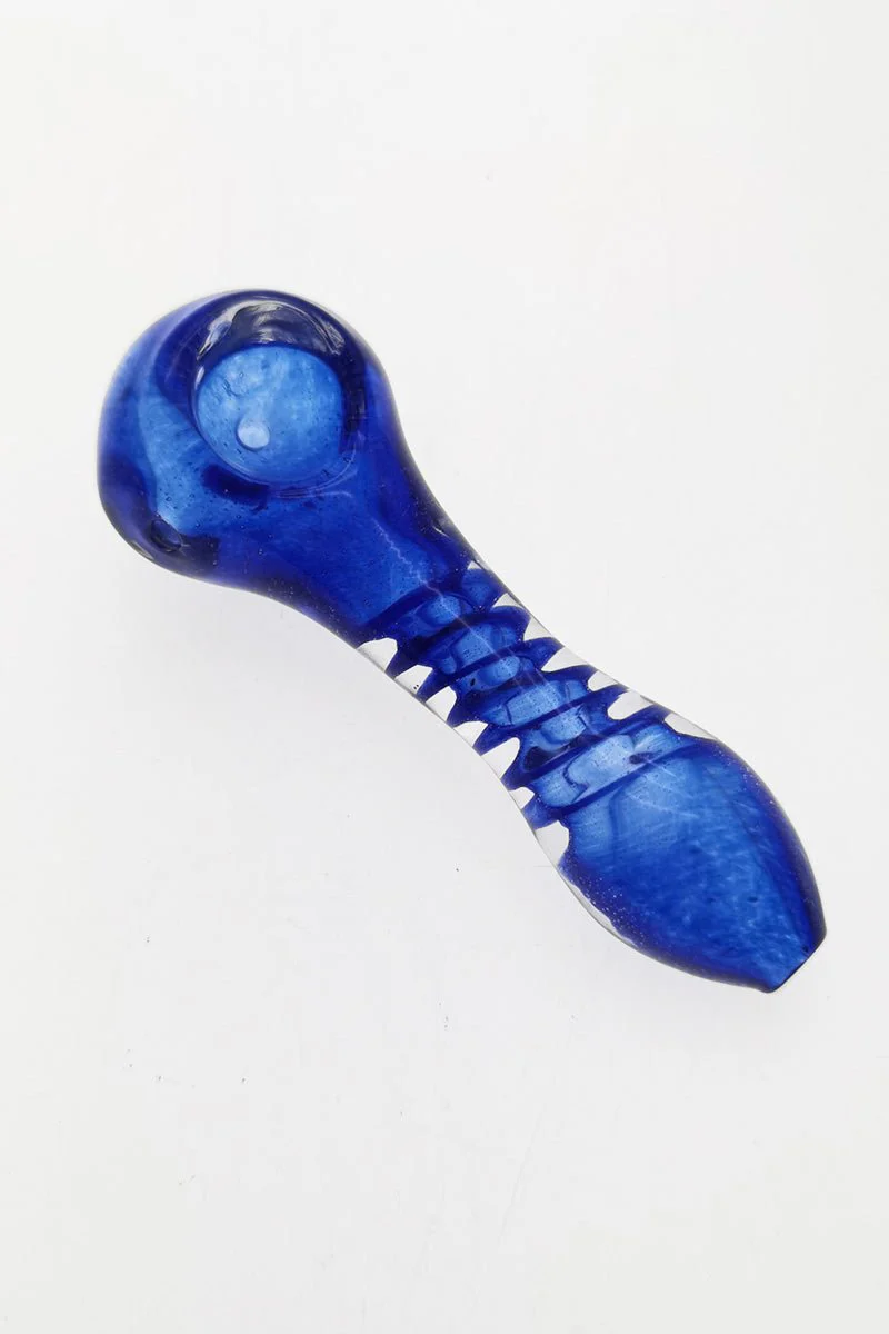 4.50" Dry Spoon Pipe w/ 2 Layer Swirl (88g) Carb Hole: Left Side