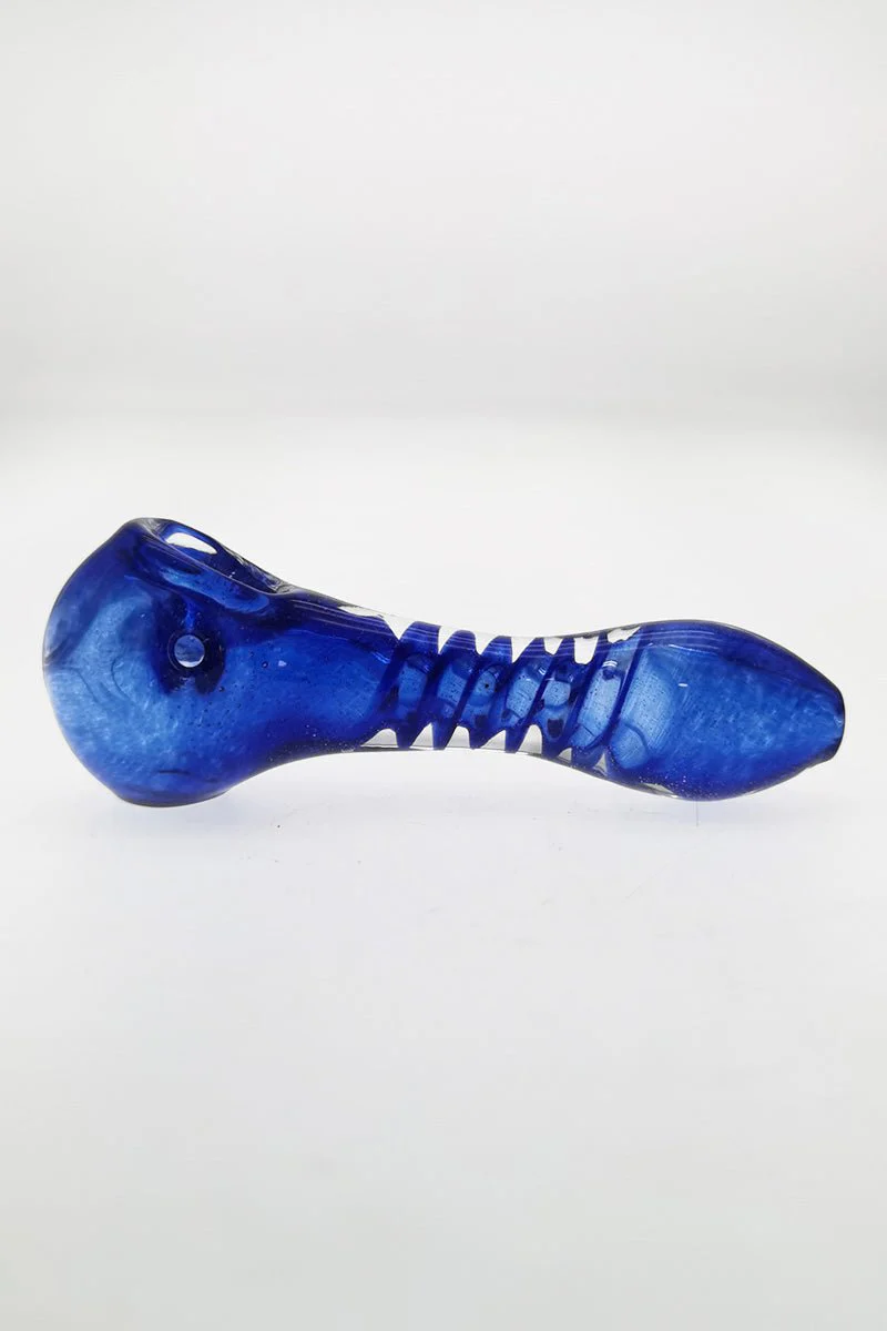 4.50" Dry Spoon Pipe w/ 2 Layer Swirl (88g) Carb Hole: Left Side - Image 2