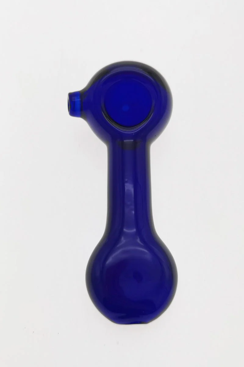 4.50" Dry Spoon Pipe w/ Flat Round Mouth Piece (70g) Carb Hole: Left Side - Image 2