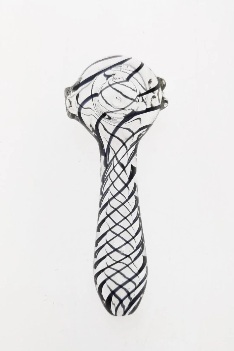 4.50" Dry Spoon Pipe w/ Helical Swirl (79g) Carb Hole: Left Side