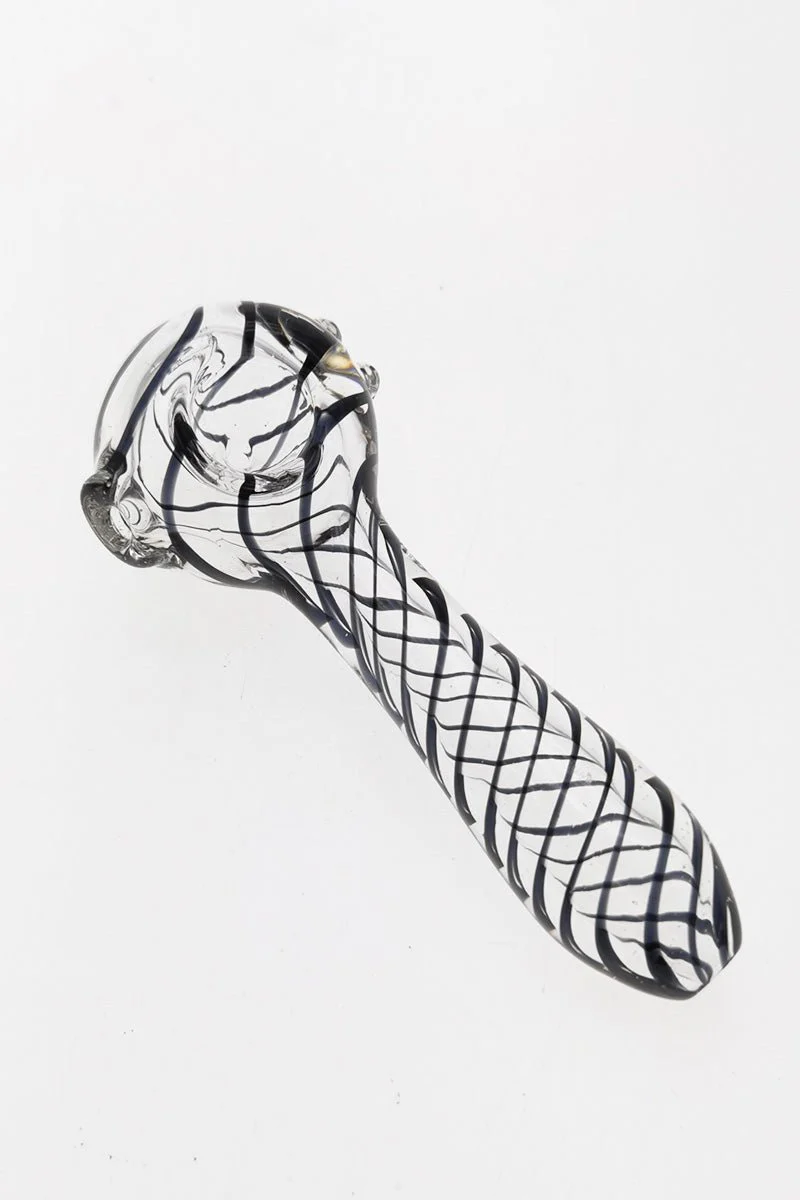 4.50" Dry Spoon Pipe w/ Helical Swirl (79g) Carb Hole: Left Side - Image 2
